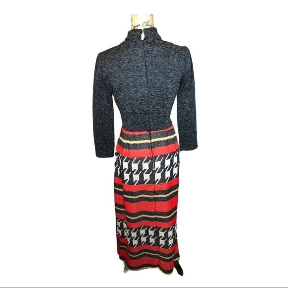 Vintage mod style 70’s maxi dress size small union made abstract - Picture 2 of 12